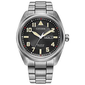 Citizen Mens Eco Drive Weekender Garrison Field Watch in Super Titanium Super TitaniumBlack Dial
