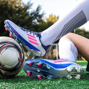 Men women lovers football footwear with metal cleats